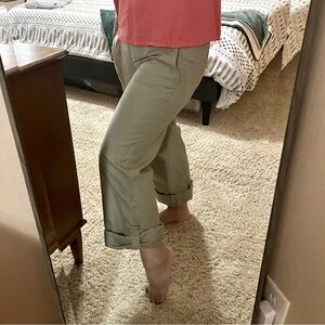 THE NORTH FACE Khaki Hiking Cargo Pants Size 8 Cuffed Hem 100% Cotton